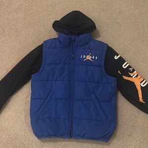 Boys Nike Air Jordan Blue/Black Youth Full Zip Jacket! Size Medium